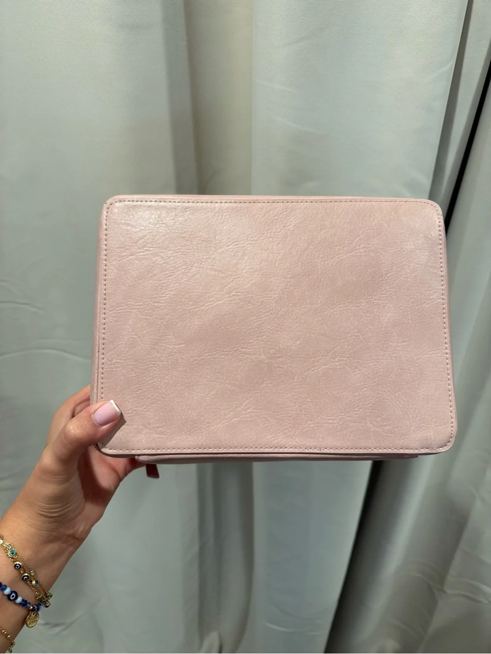 BEIS Blush Pink Structured Cosmetic Case with Top Handle